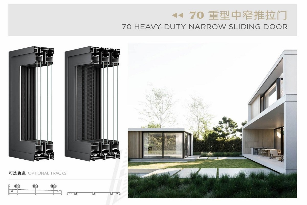 Sliding Glass Door/Heavy Duty Narrow Sliding Door​/Glass Door/Aluminium Door